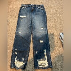 KanCan High Rise Distressed Blue Jeans